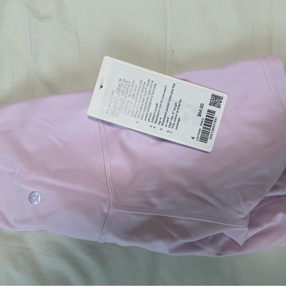 lululemon athletica pink organza align shorts 4" inseam
